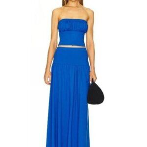 Susana Monaco Blue Strapless Ruched Tube Top S Nylon/Spandex